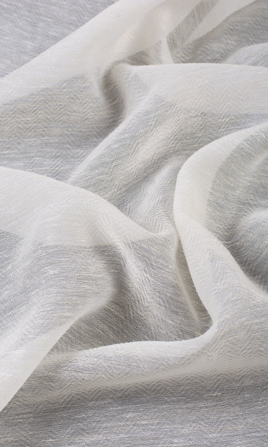 Textured Sheer Fabric By the Metre for Curtains & Drapes (Warm White)
