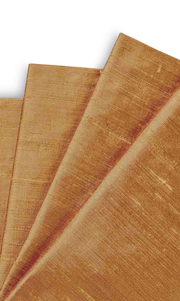 Dupioni Silk Window Treatments Fabric Sample (Saffron Orange)