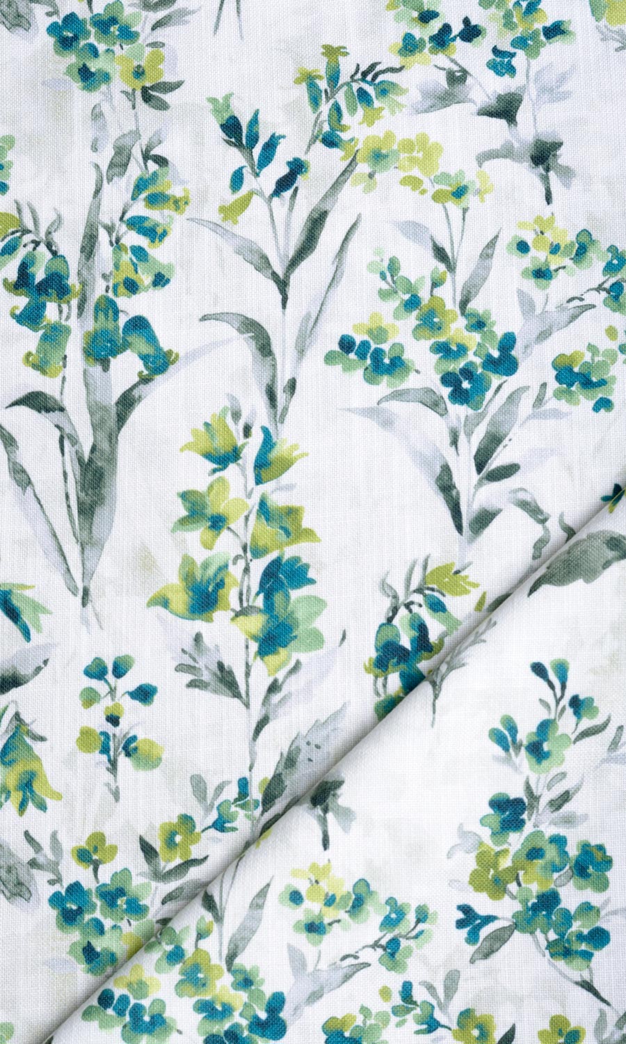 Floral Print Home Textile Fabric Material By the Metre (Blue/ Green)