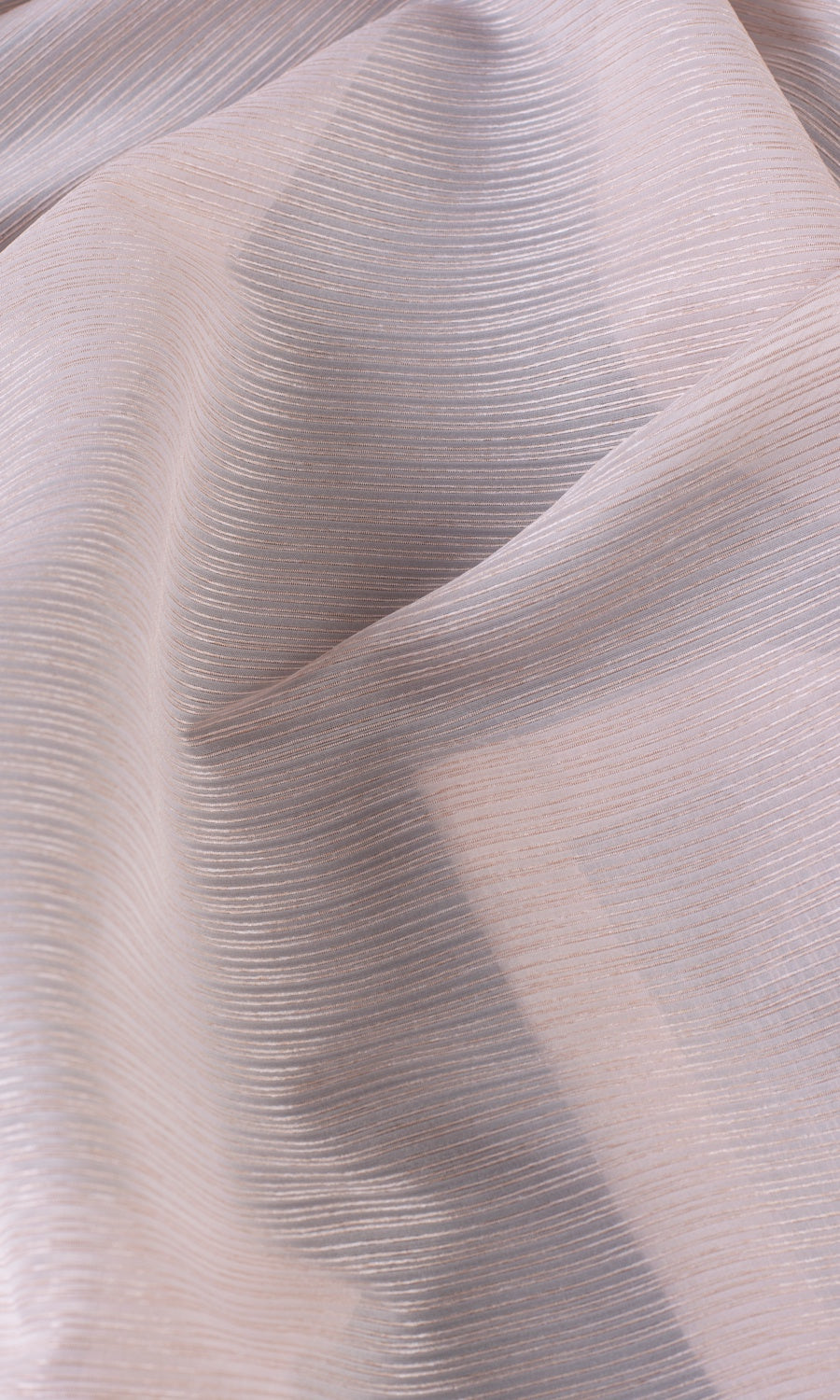Striped Sheer Fabric By the Metre for Curtains & Drapes (Pastel Pink)
