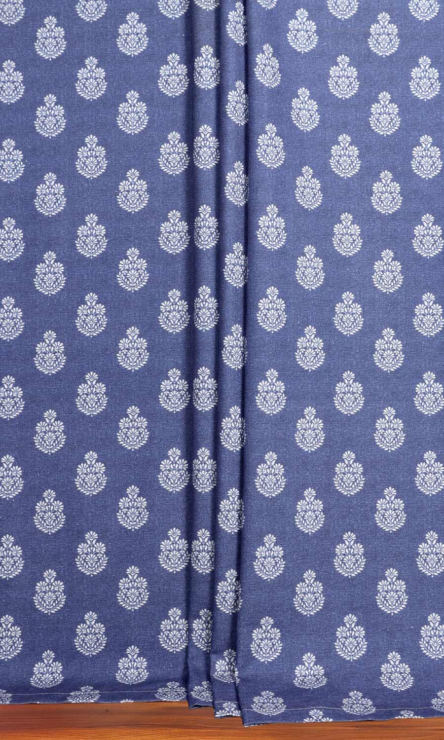 Floral Cotton Home Textile Fabric Material Sample (Blue)