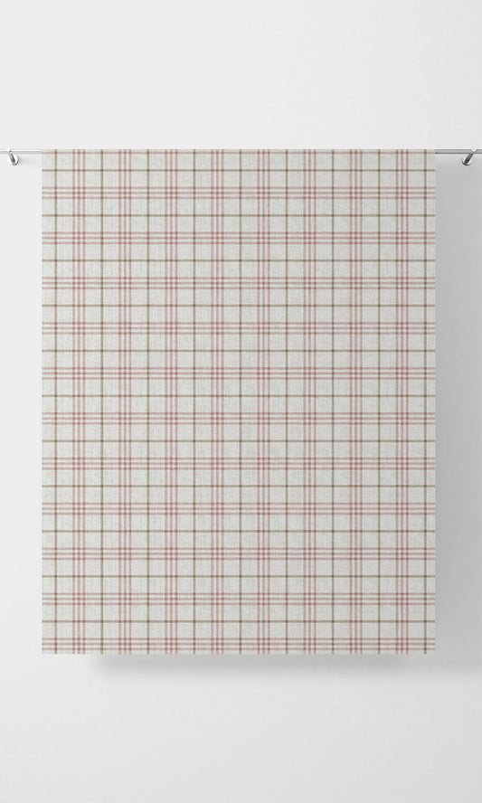 Checkered Home Décor Fabric By the Yard (White/ Pink/ Red)