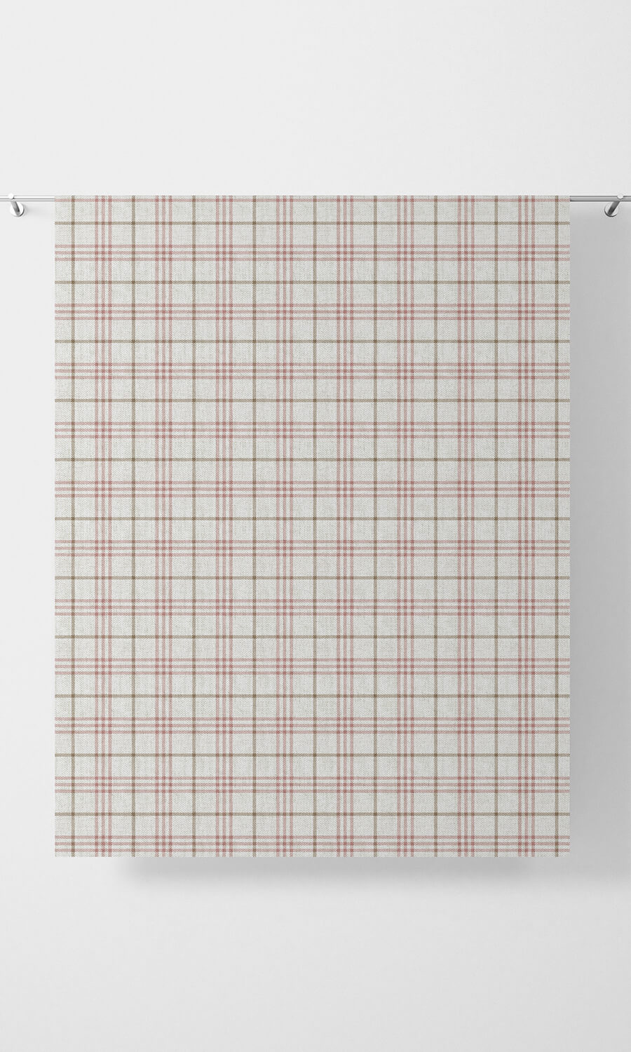 Checkered Home Décor Fabric Sample (White/ Pink/ Red)