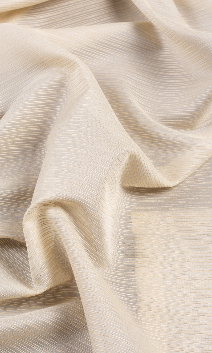 Striped Sheer Fabric Sample for Curtains & Drapes (Champagne Beige)