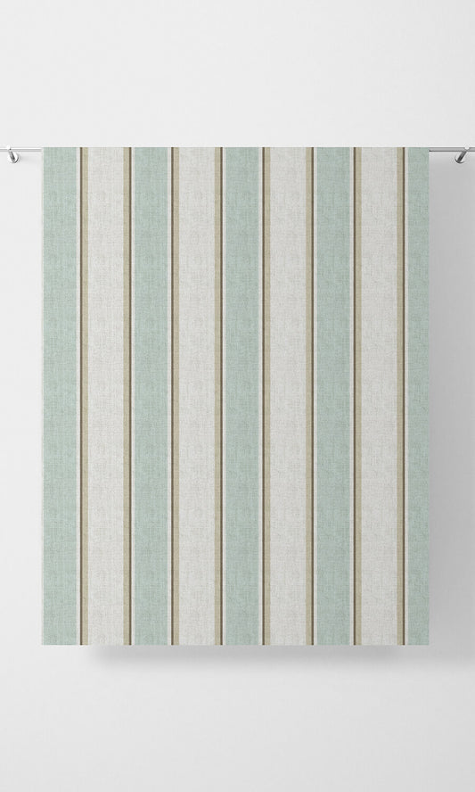 Modern Striped Home Décor Fabric By the Yard (Duck Egg Blue/ White)