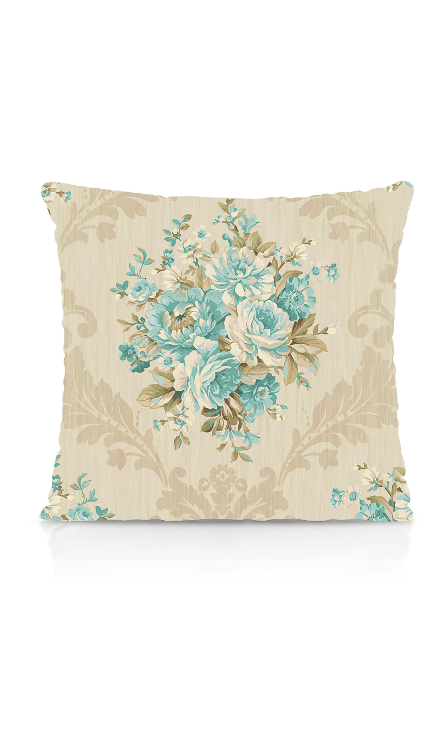 Floral Dimout Free Fabric Material Sample (Blue/ Ivory)