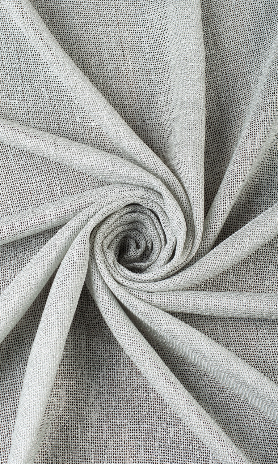 Textured Sheer Fabric Material By the Metre (Pewter Gray)