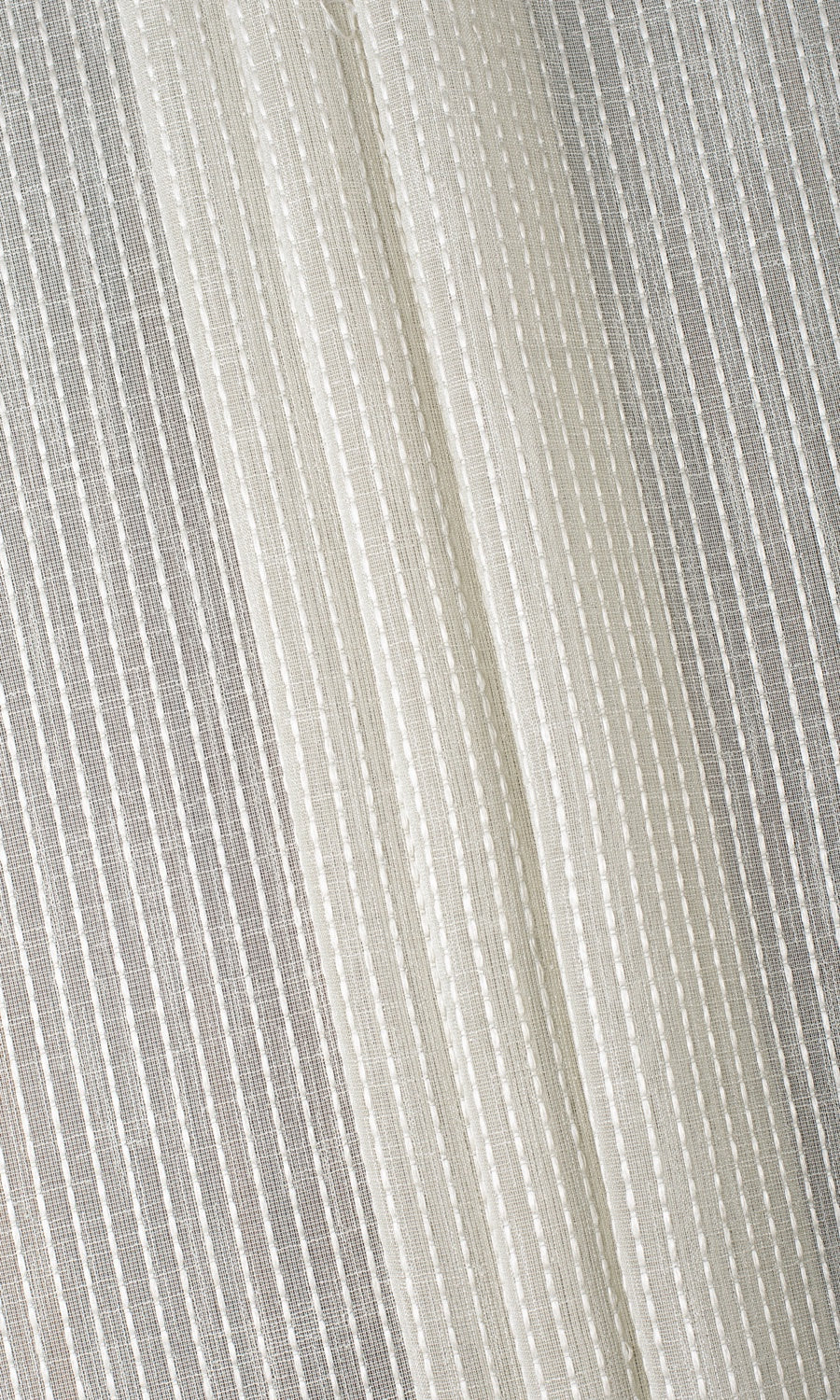Striped Embroidery Sheer Window Treatments Fabric By the Metre (Gray)