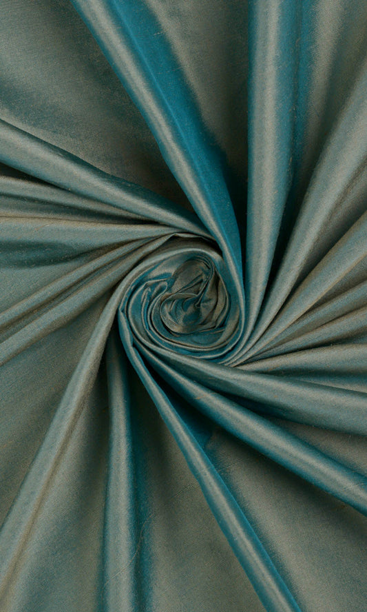 Shantung Silk Drapes (Turquoise Blue)