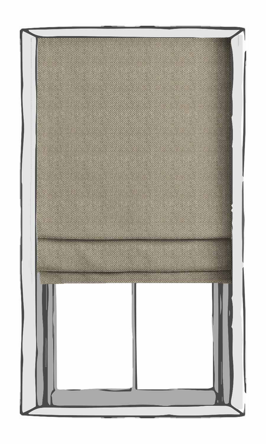 Herringbone Textured Window Treatments Fabric By the Metre (Beige)