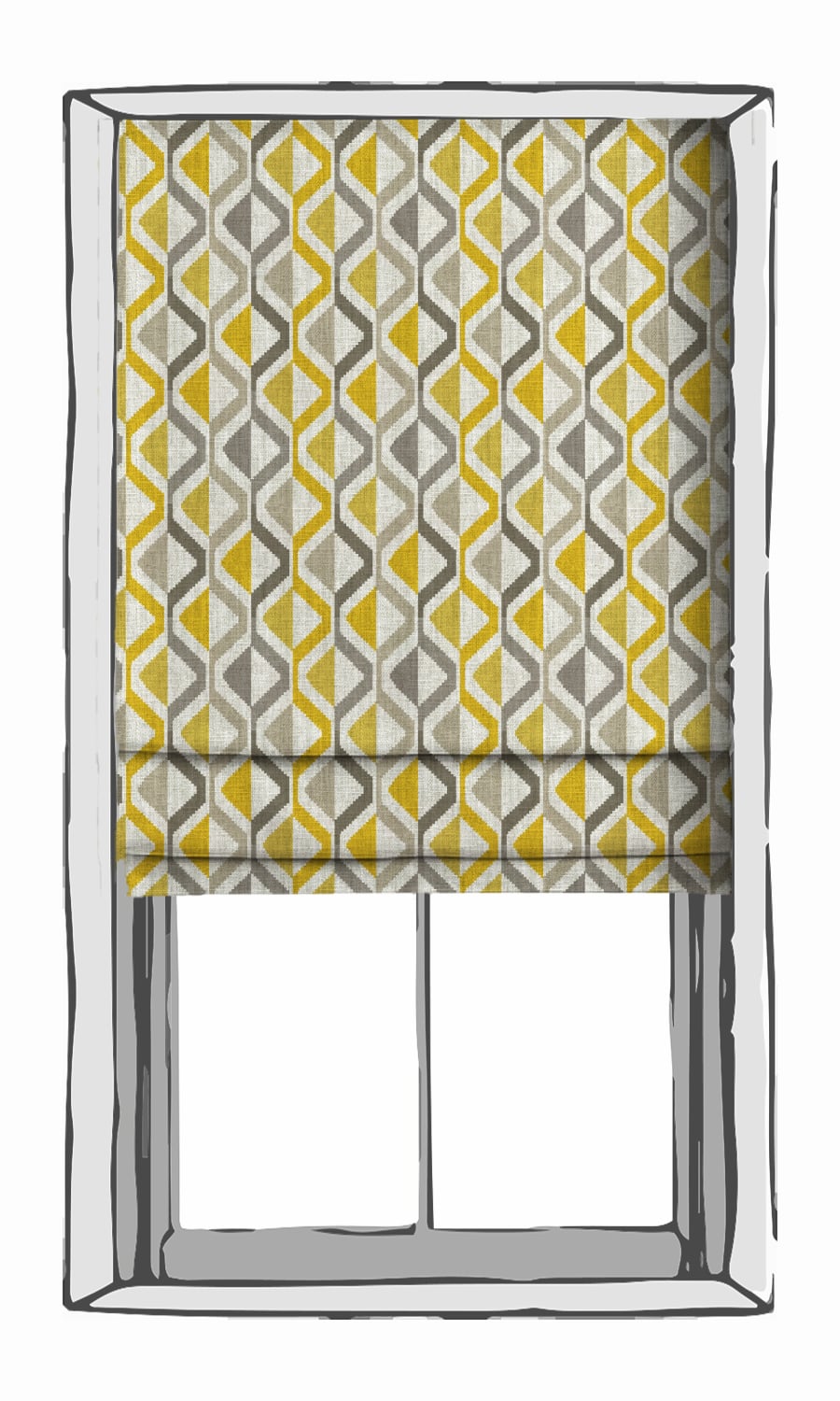 Geometric Striped Home Textile Fabric Material Sample (Yellow/ Grey)