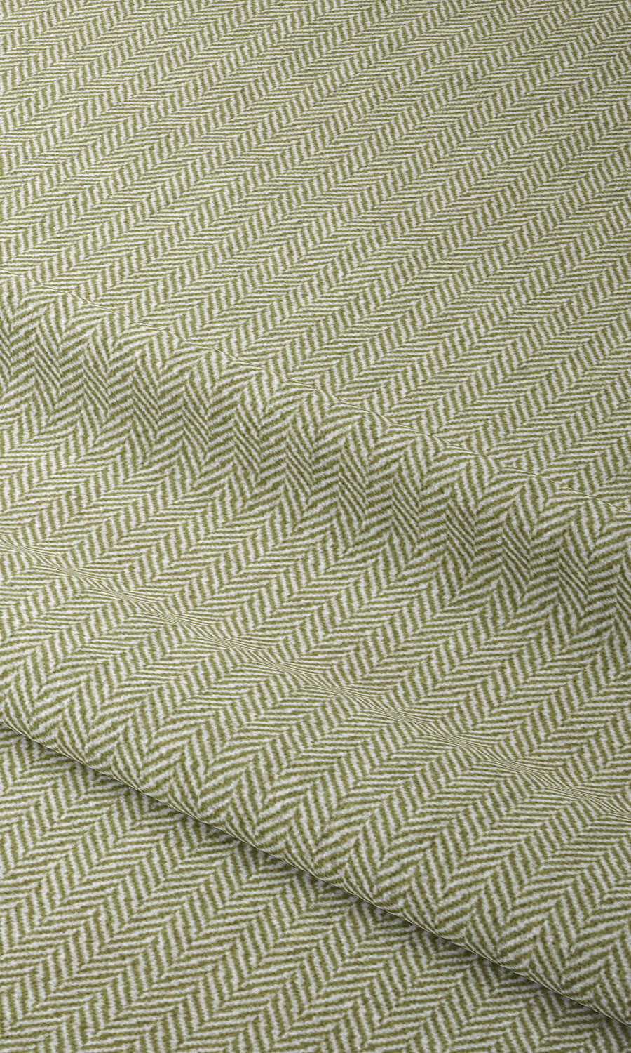 Herringbone Textured Home Textile Fabric Material By the Metre (Green)