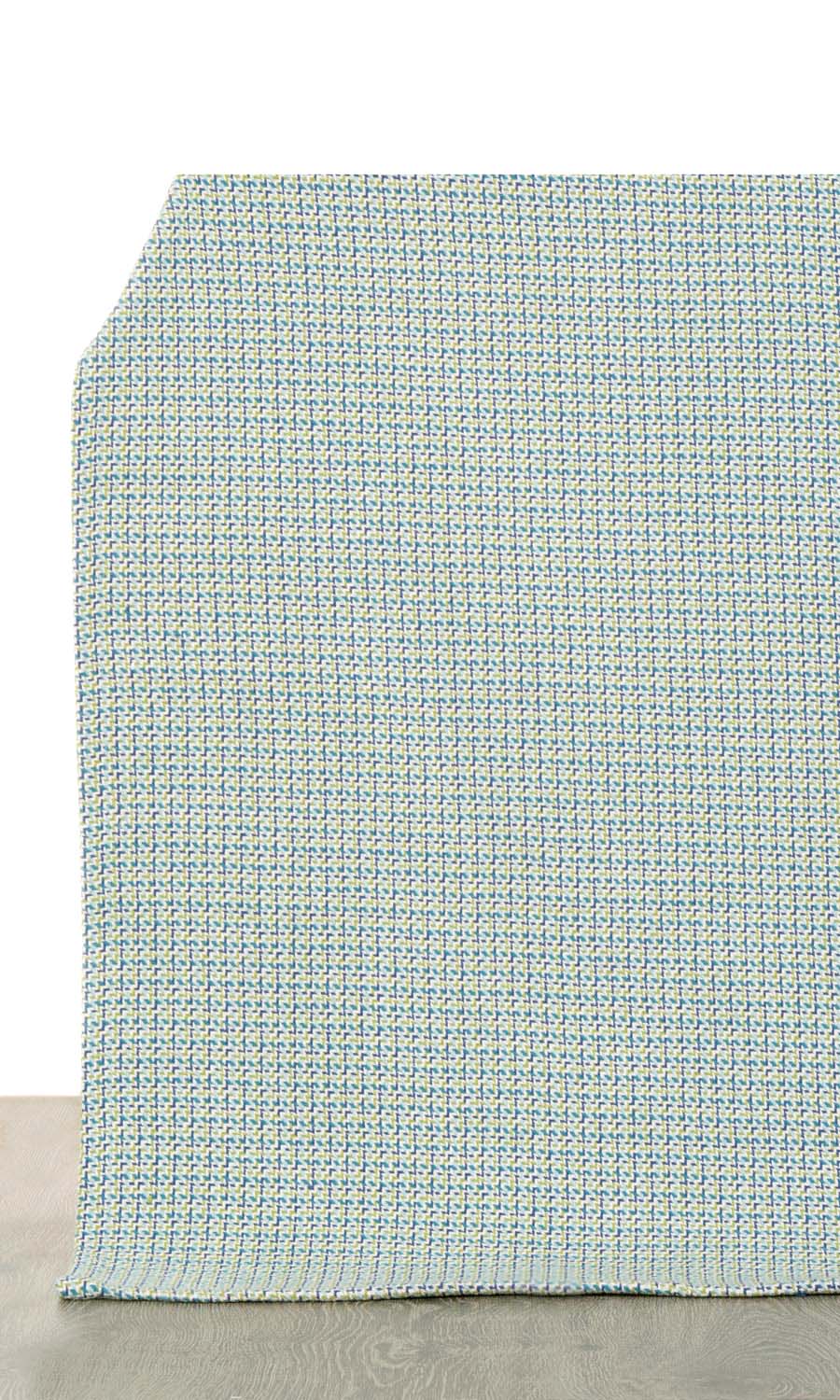 Houndstooth Patterned  Window Treatments Fabric By the Metre (Blue/ Green)