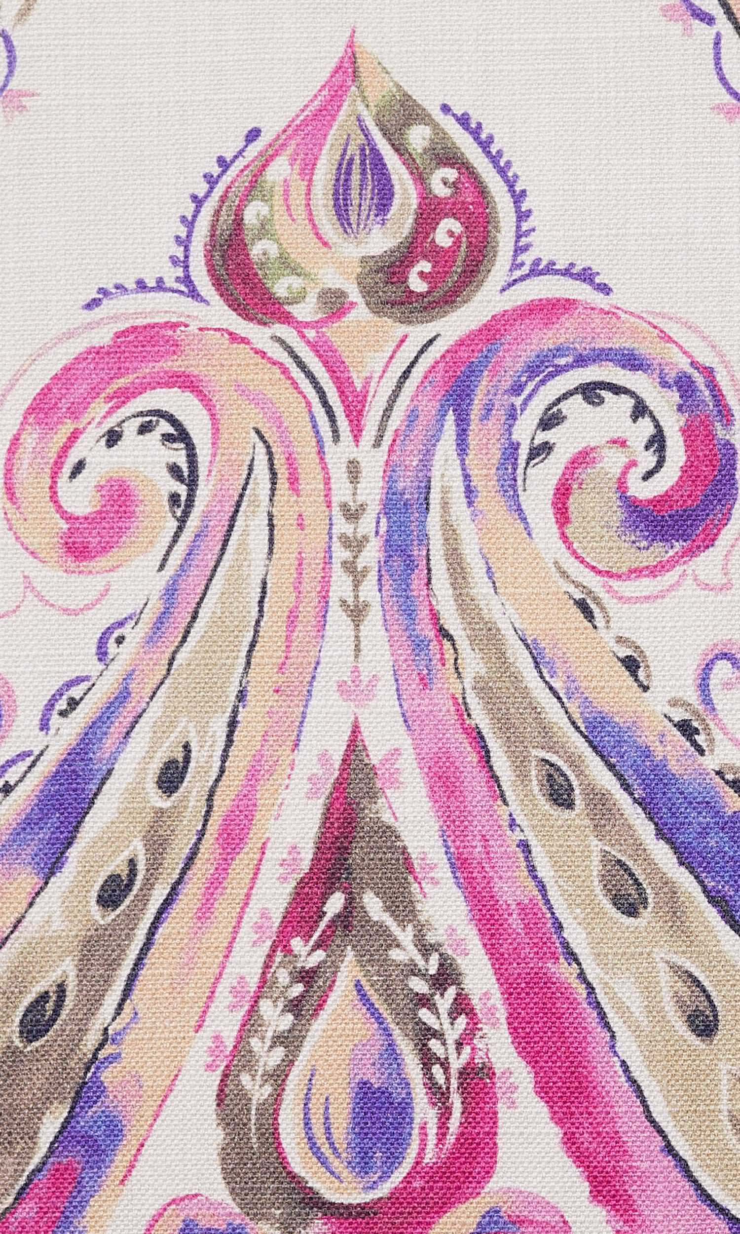 Paisley Print Home Textile Fabric Material Sample (Pink/ Purple)