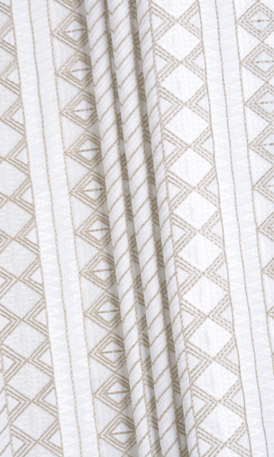 Ikat Textured Free Fabric Material Sample (white/ Beige)