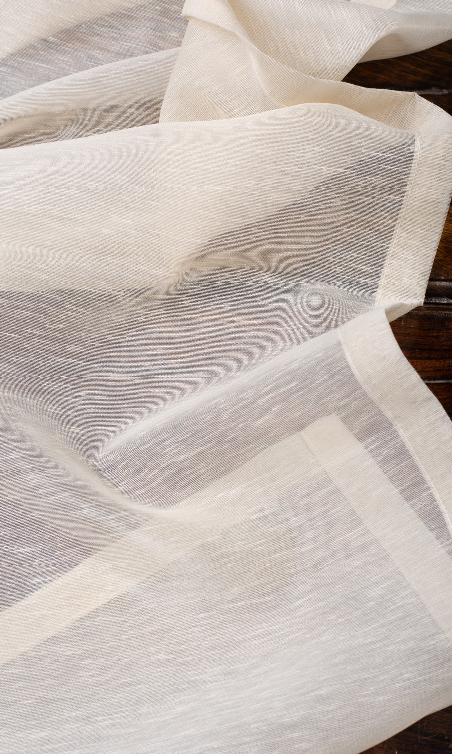 Plain Sheer Fabric By the Metre for Curtains & Drapes (Warm Ivory)