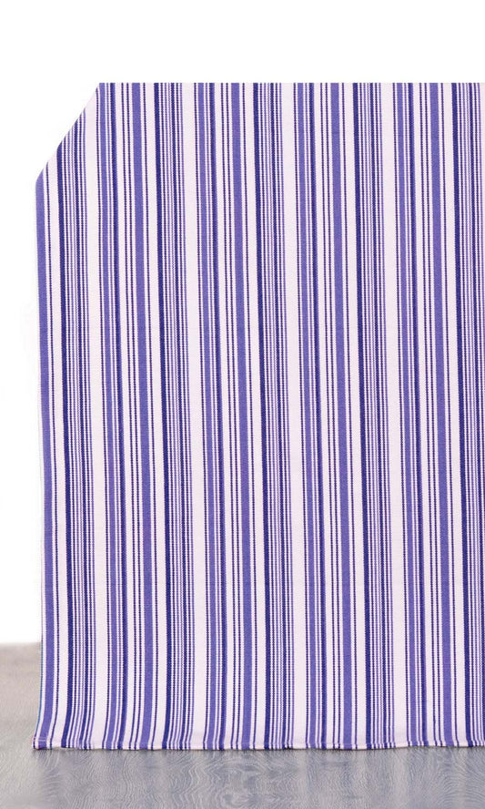 Striped Cotton Drapes (Purple/ White)