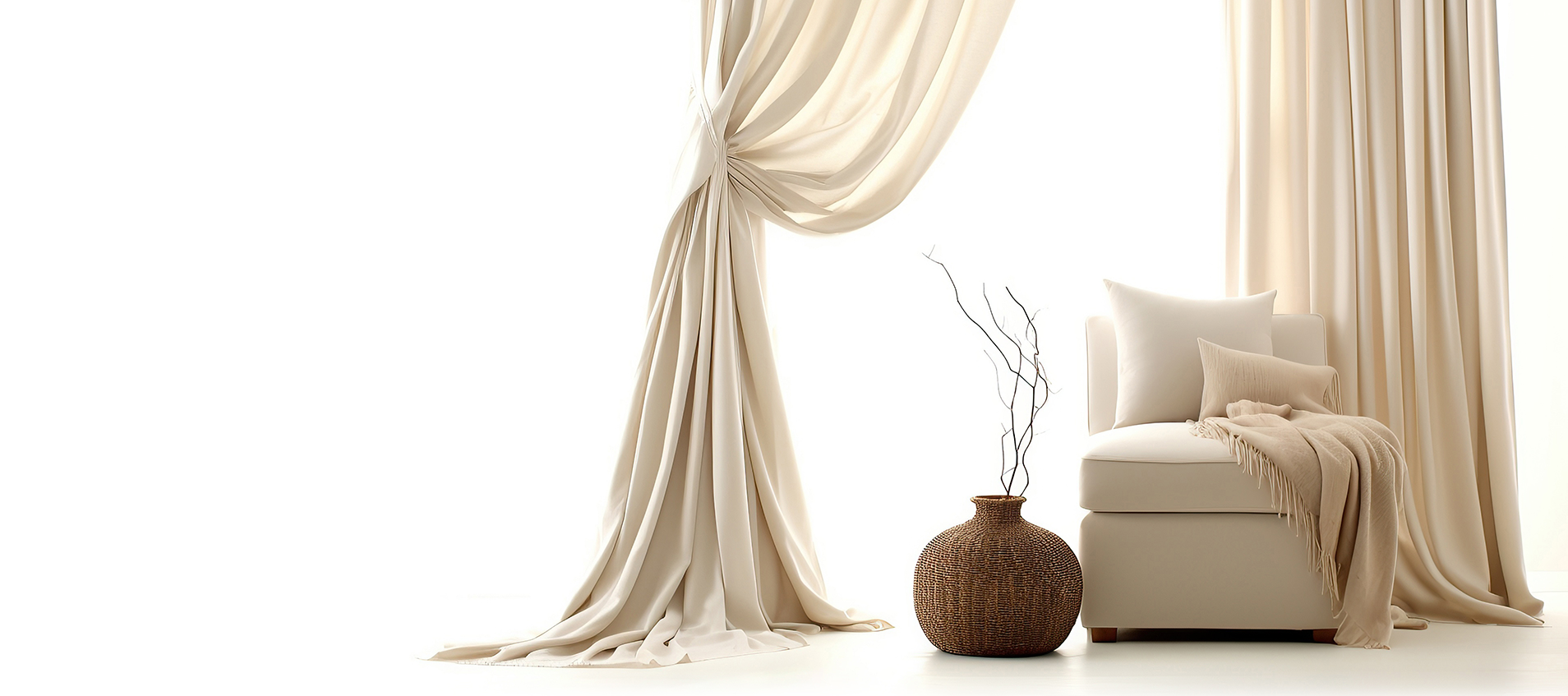 Made-to-measure drapes from The White Window Curtains 