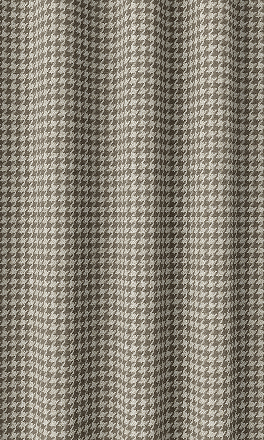 Houndstooth Patterned Curtains (Brown)