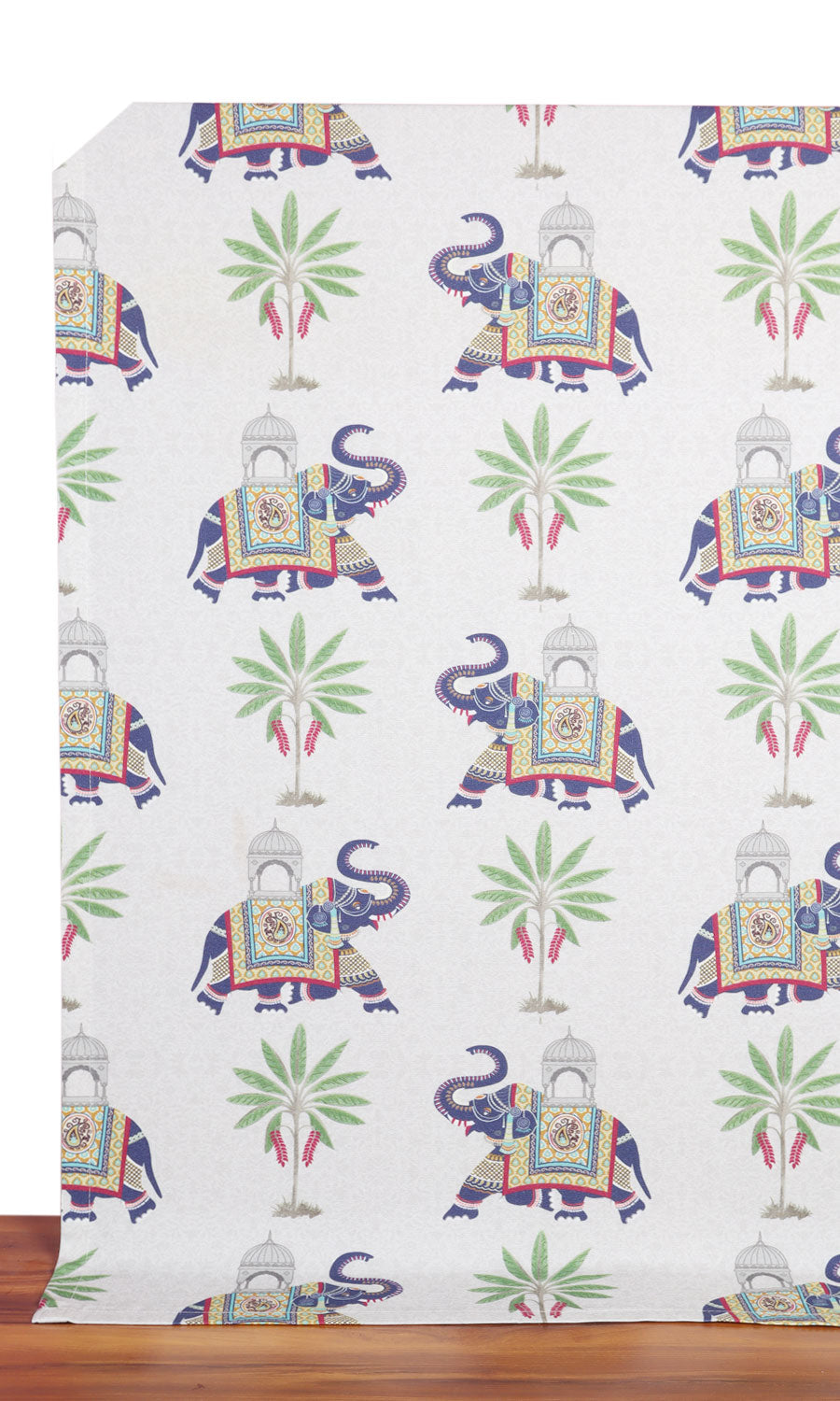 Cotton Printed Home Décor Fabric By the Metre (White/ Grey/ Purple)