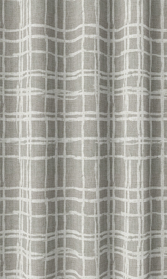 Abstract Patterned Home Décor Fabric Sample (Grey/ White)