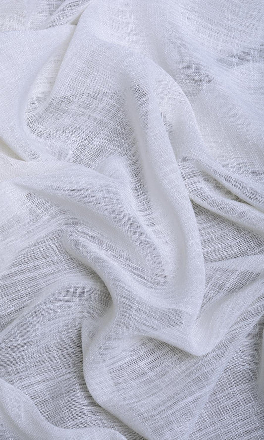 Sheer Linen Home Décor Fabric Sample (White/ Ivory)
