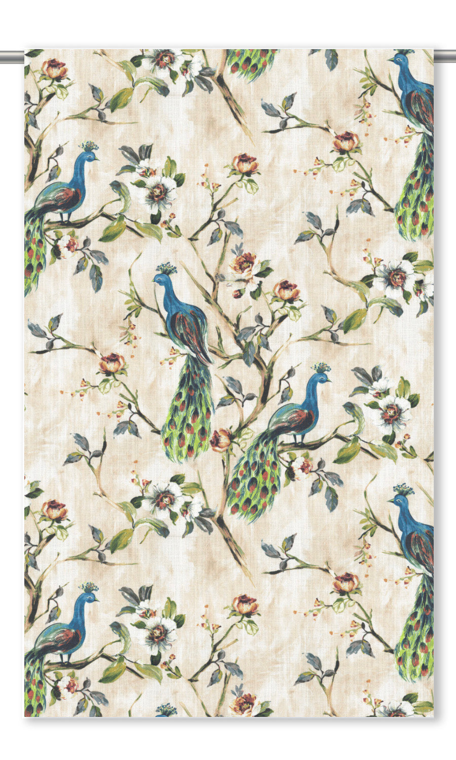 French Country Print Home Décor Fabric By the Metre (Blue/ Green)