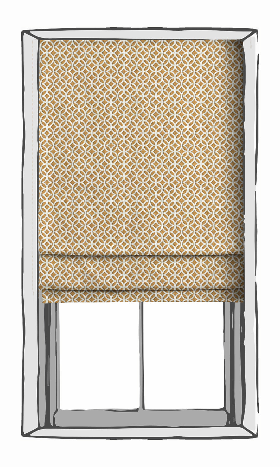 Geometric Print Window Treatments Fabric Sample (Muted Orange)