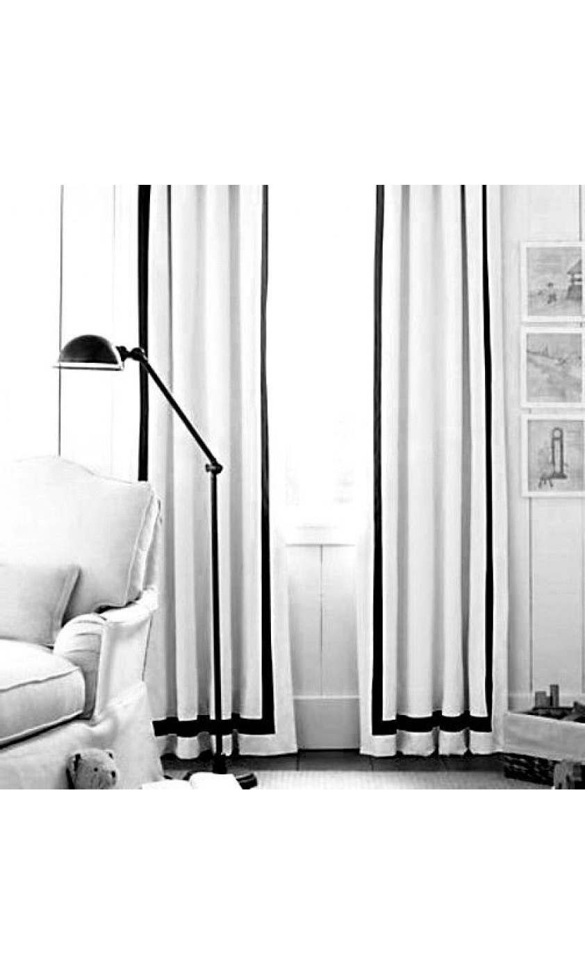 Custom Curtains and Drapes with Grosgrain Ribbon Trim I The White