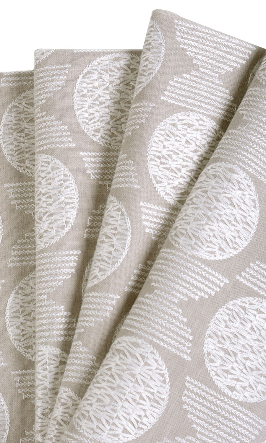 Geometric Patterned Home Textile Fabric Material Sample (Oatmeal Beige)