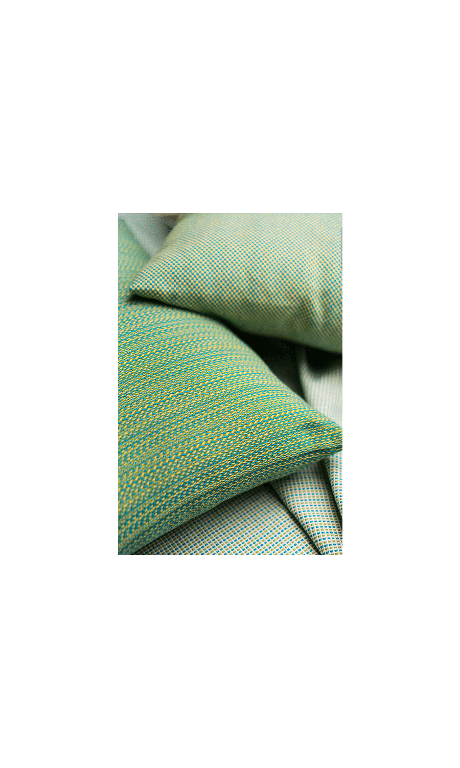 Cotton Window Treatments Fabric Sample (Green/ Blue/ Yellow)