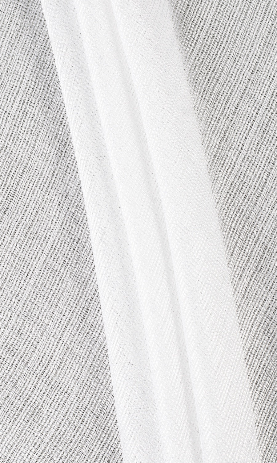 Textured Striped Sheer Home Textile Fabric Material Sample (White)