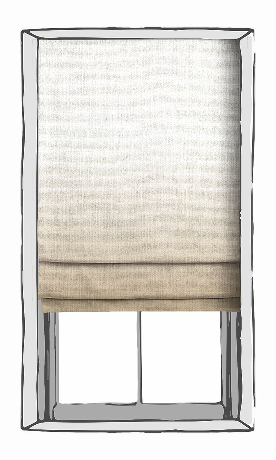2-Tone Ombre Window Treatments Fabric By the Metre (Beige)