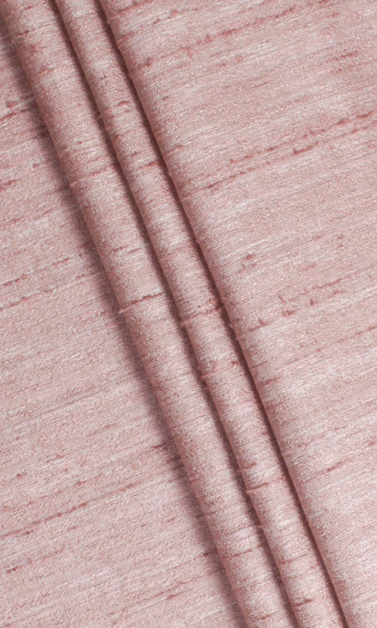Pastel pink slubby textured faux silk curtains