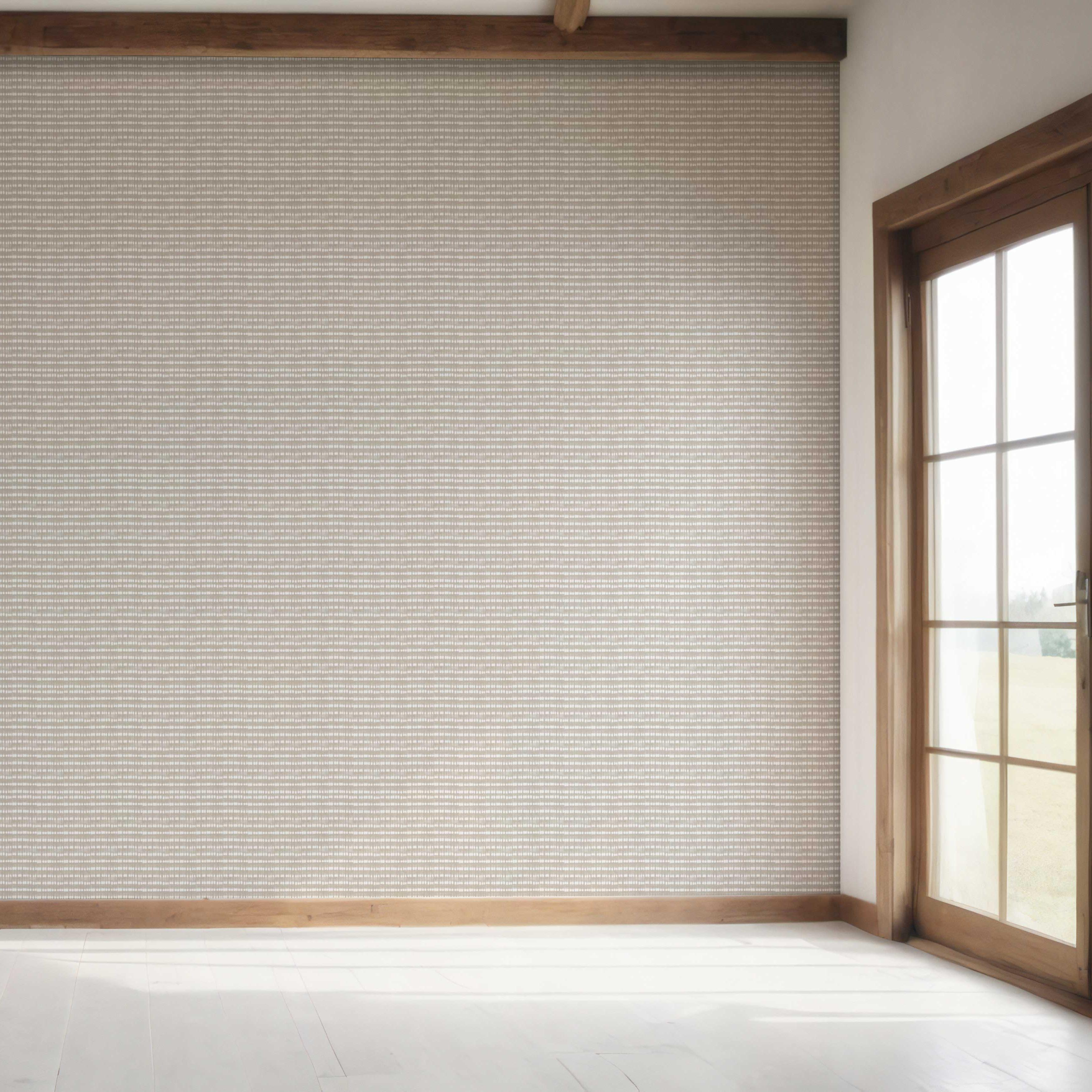 Textured Shibori Effect Striped Bedroom Wallpaper Sample (Gray/ White)