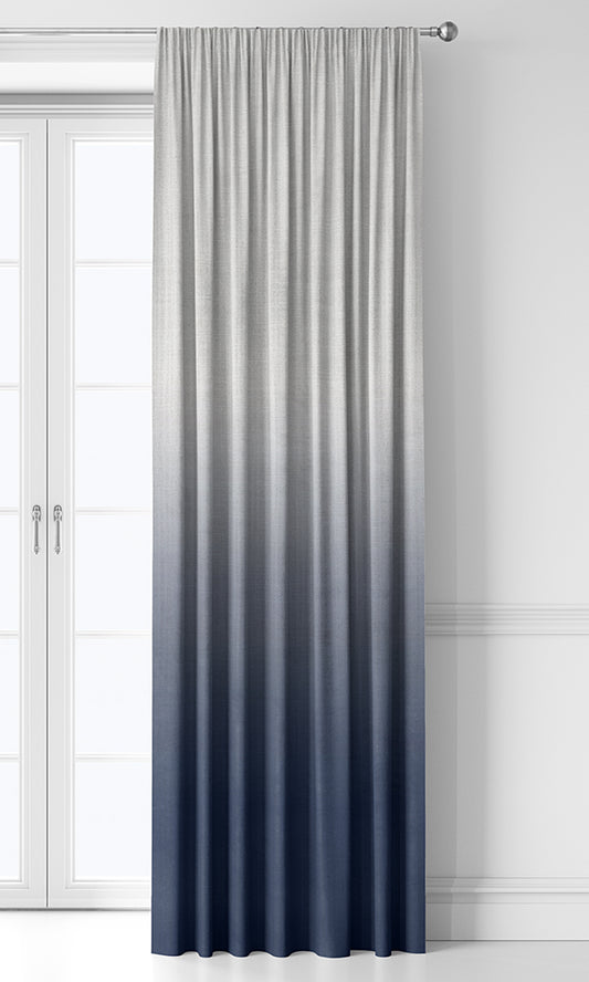 2-Tone Ombre Home Décor Fabric By the Yard (Navy Blue)
