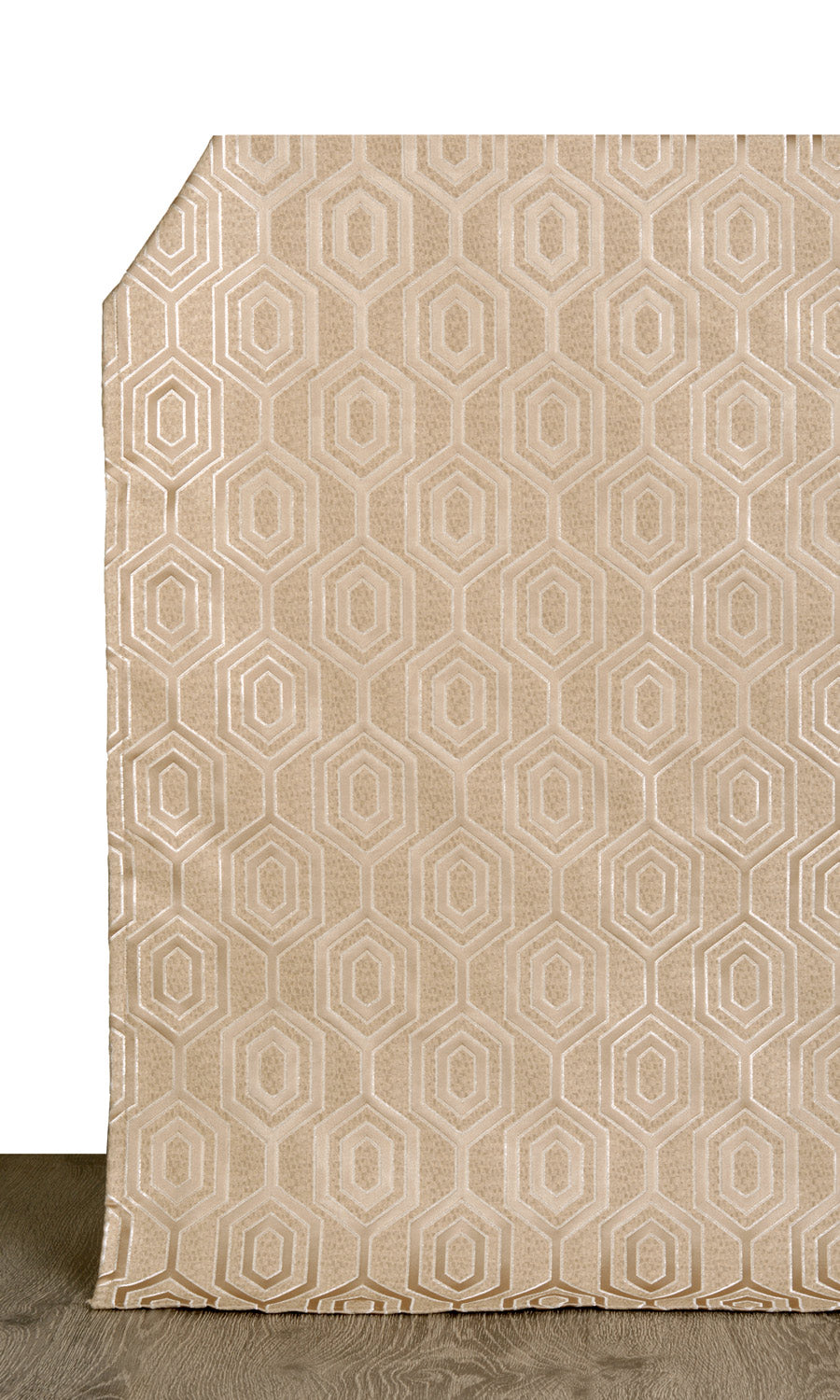 Jacquard Honeycomb Patterned Window Treatments Fabric By the Metre (Beige)