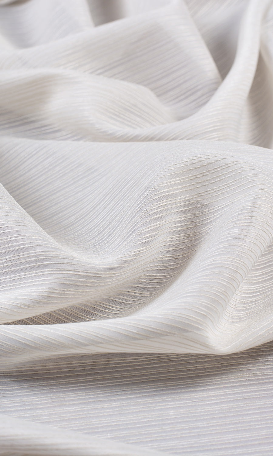 Striped Sheer Fabric Sample for Curtains & Drapes (Pearl White)