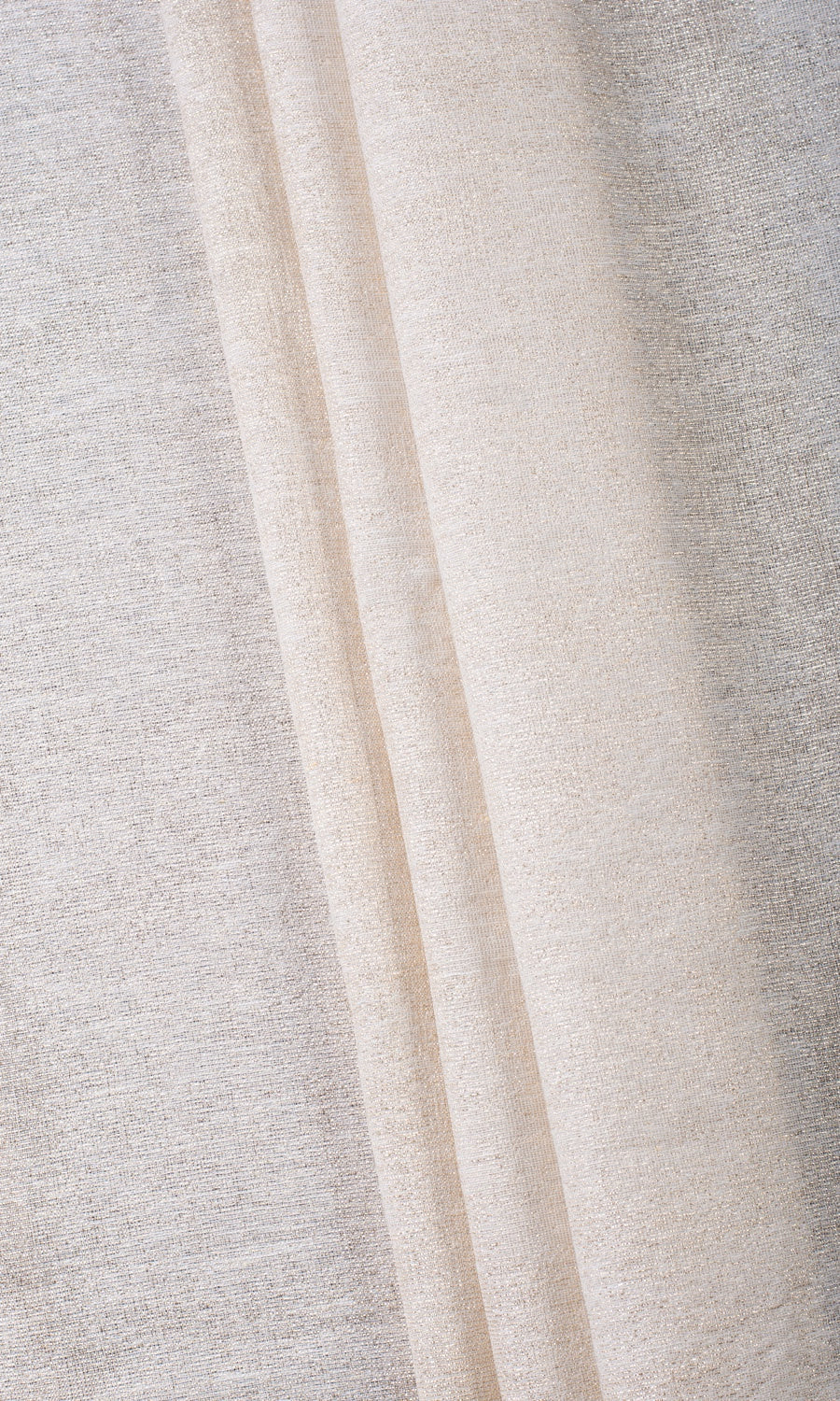 Textured Home Textile Fabric Material By the Metre (Ivory/ Golden)