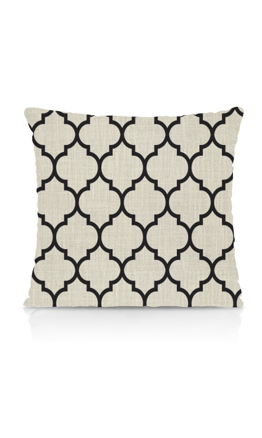 Geometrical Printed Home Textile Fabric Material Sample (Black/ Ivory)
