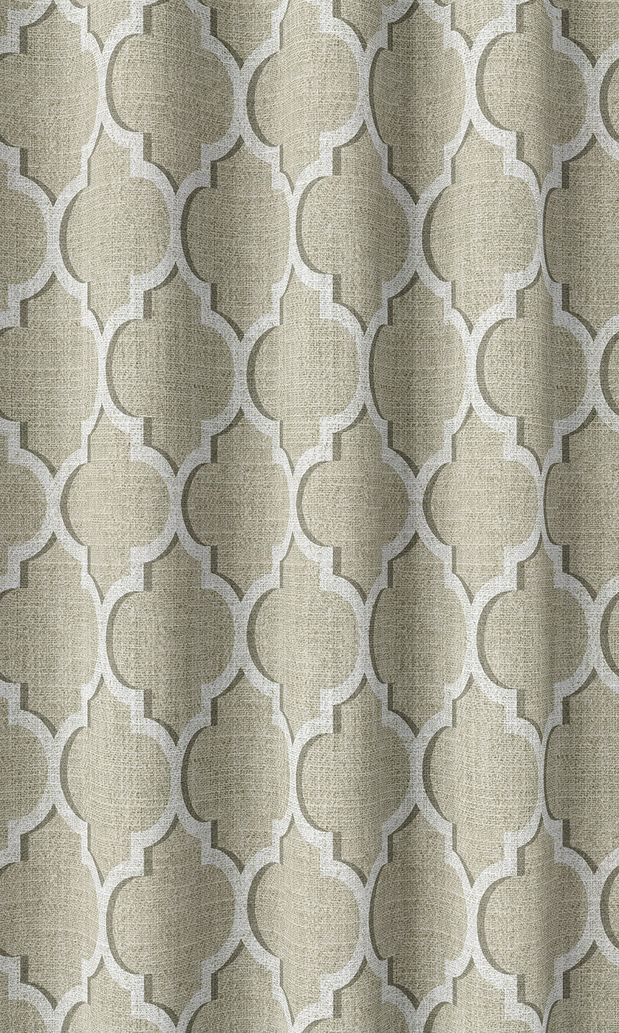 Trellis Tile Print Home Décor Fabric Sample (Beige/ White)
