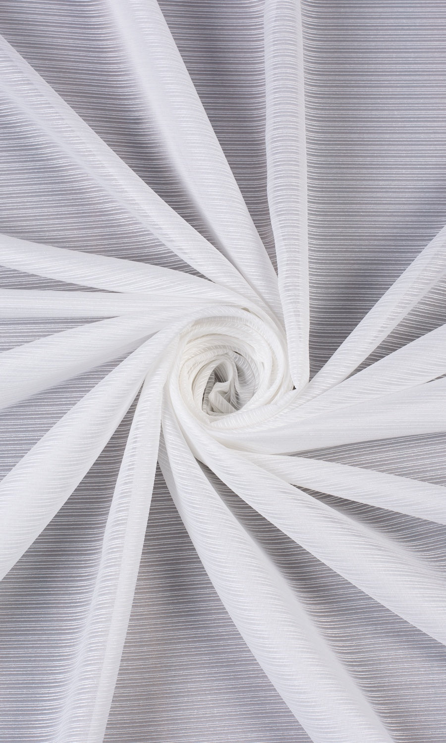 Striped Sheer Home Textile Fabric Material By the Metre (White)