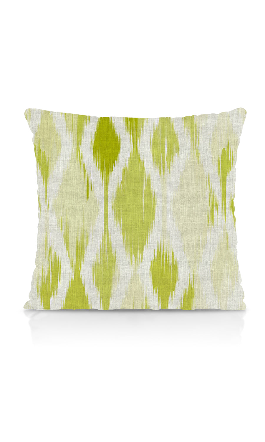 Ikat-Style Home Textile Fabric Material Sample (White/ Pear Green)