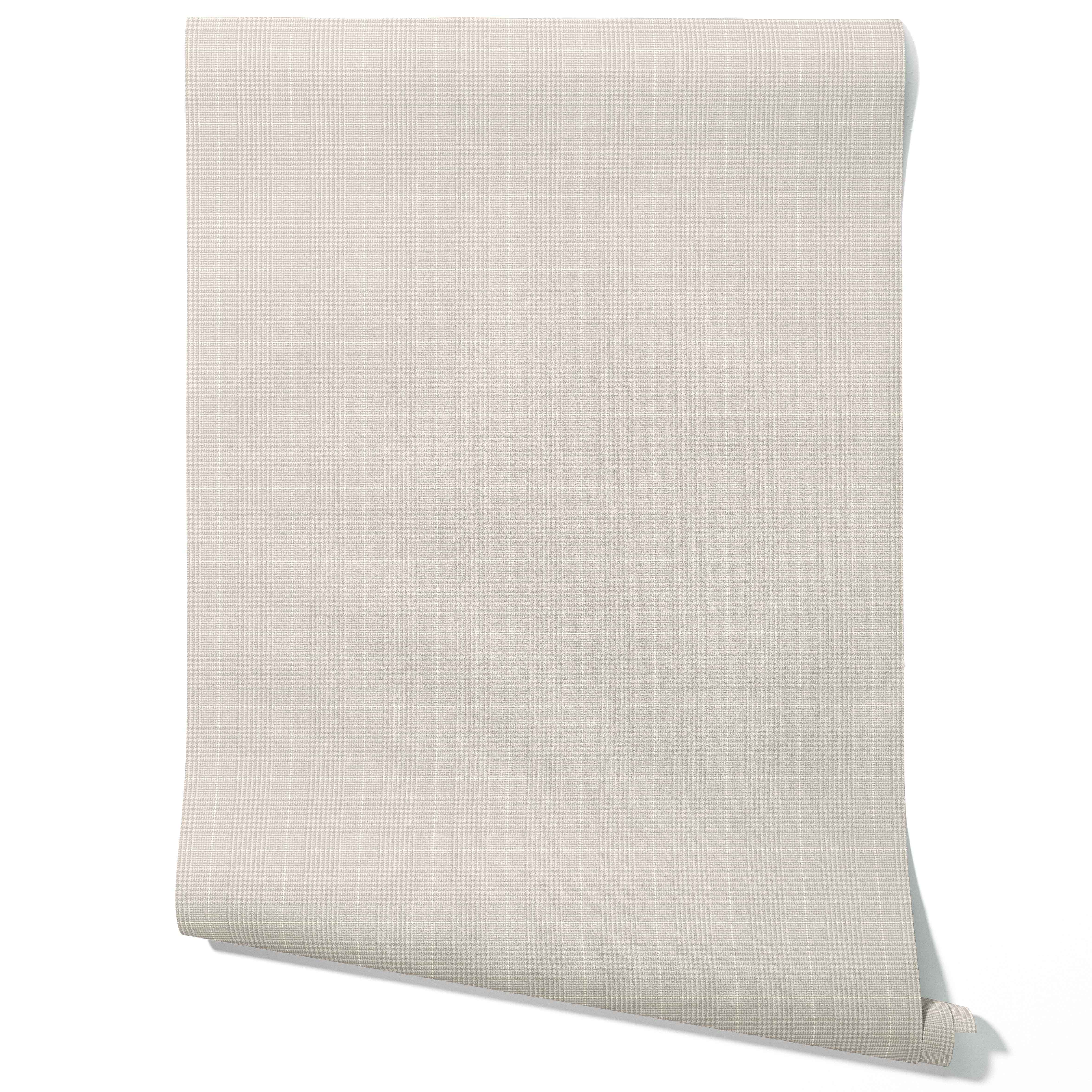 Plain/ Textured Check Bathroom Wallpaper Sample (Gray/ Greige/ Soft Taupe)