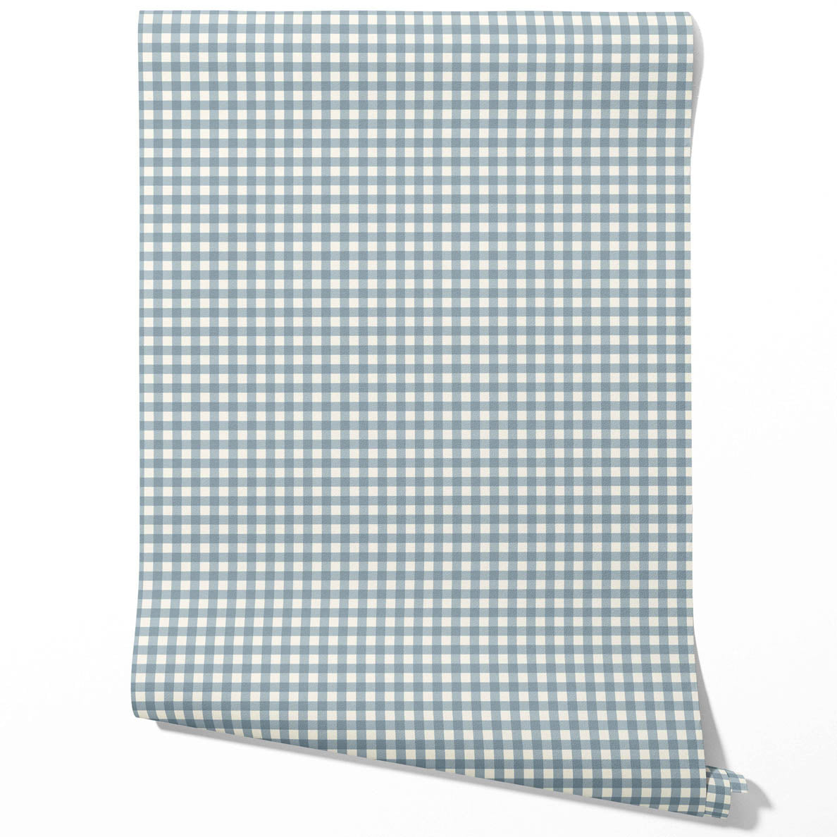 Geometric Gingham Checkered Traditional Wallpaper Sample (Blue)