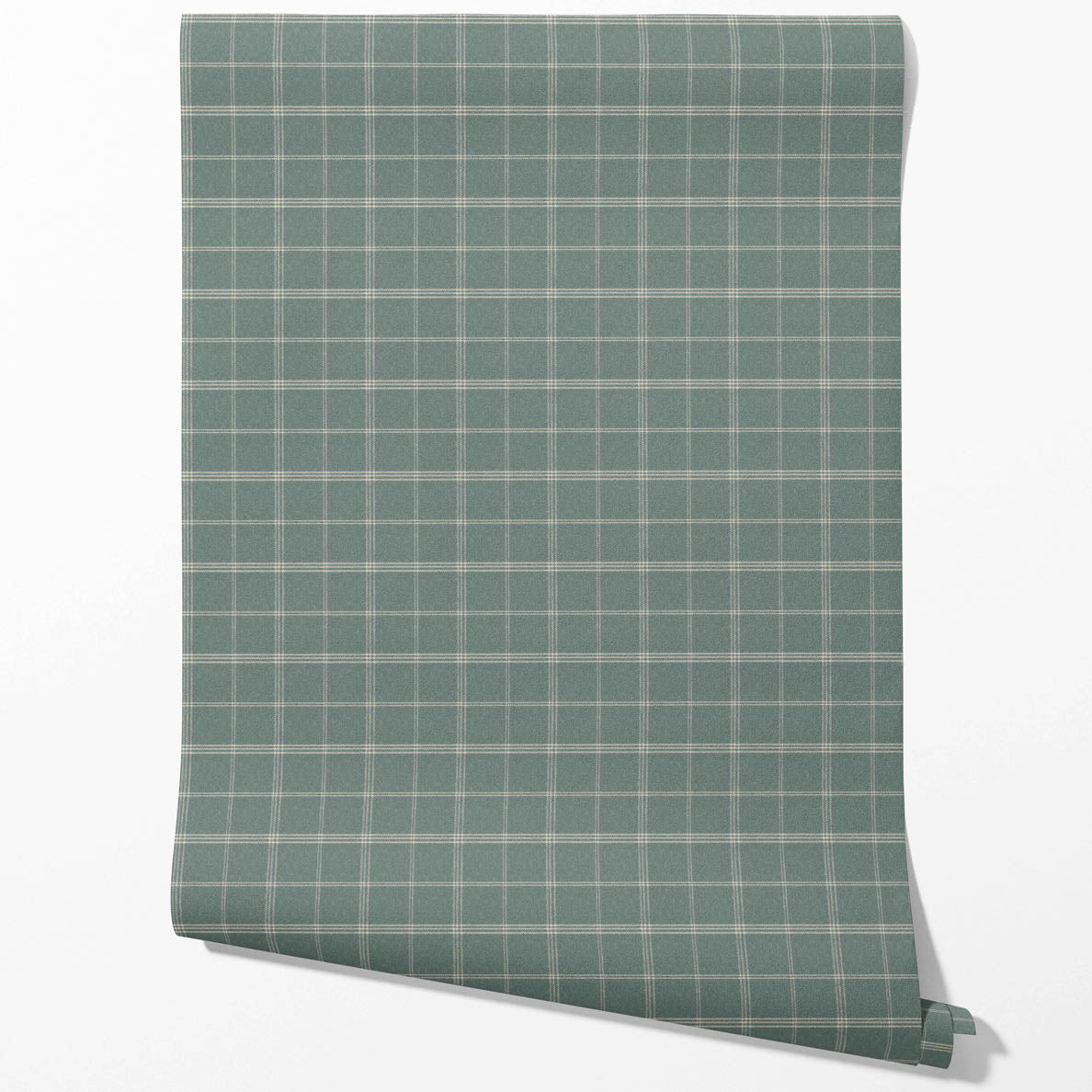 Geometric Plaid Checkered Traditional Wallpaper Sample (Blue-Gray)