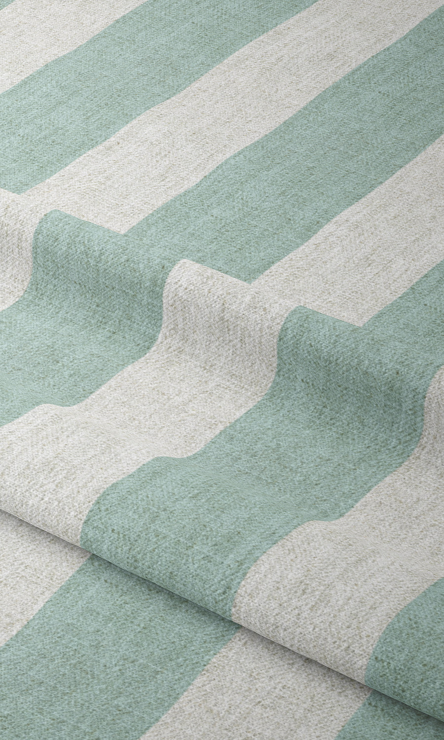 Striped Print Home Textile Fabric Material Sample (Aqua Blue/ White)