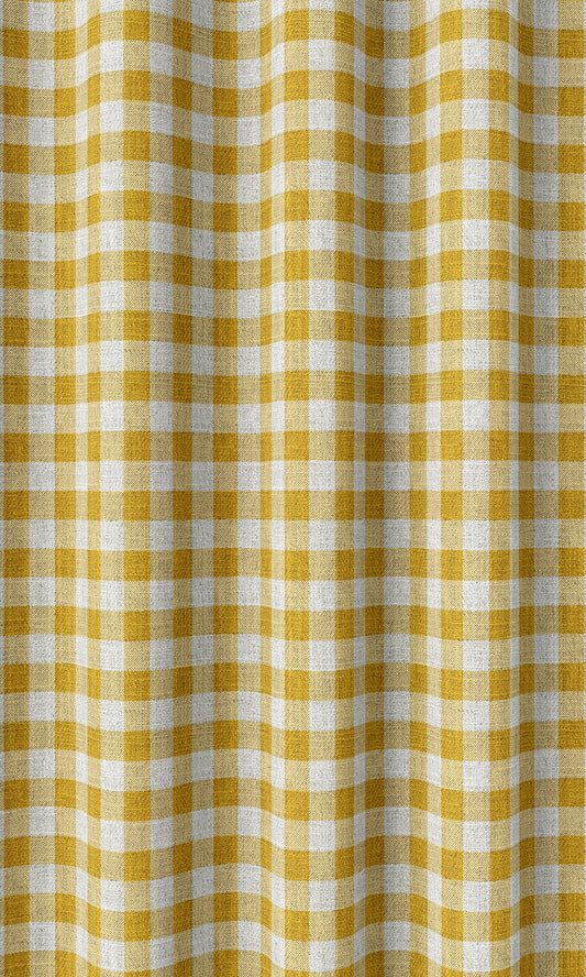 Yellow & White Window Drapes