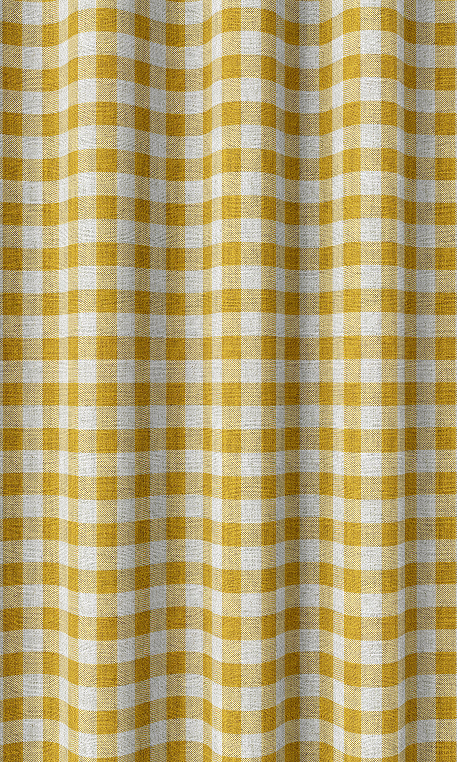 Checked Home Décor Fabric By the Metre (Deep Yellow/ White)