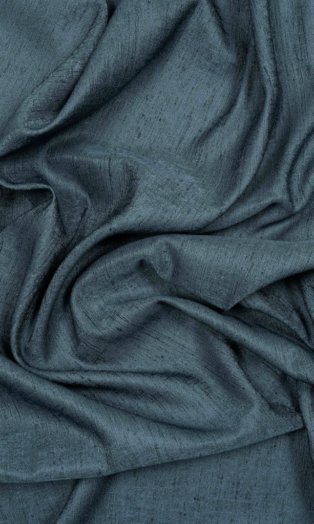 Silk Blend Window Treatments Fabric Sample (Navy Blue)